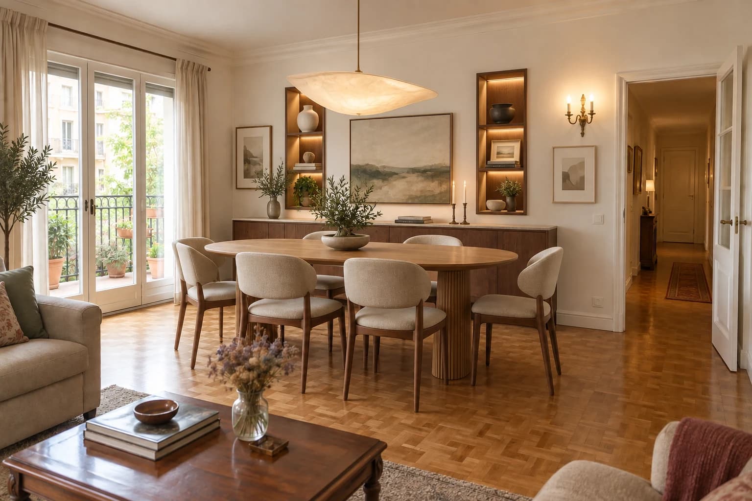 Comedor con aparador continuo